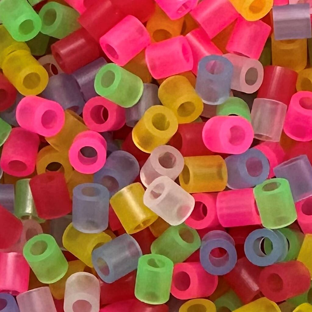 Rørperler - Str. 5x5 Mm - Hulstr. 2,5 Mm - Medium - Transperante Farver - 6000 Stk.