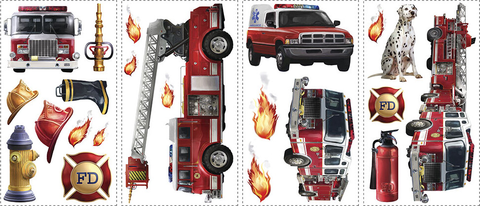 Roommates Decor - Brandbiler - Wallstickers