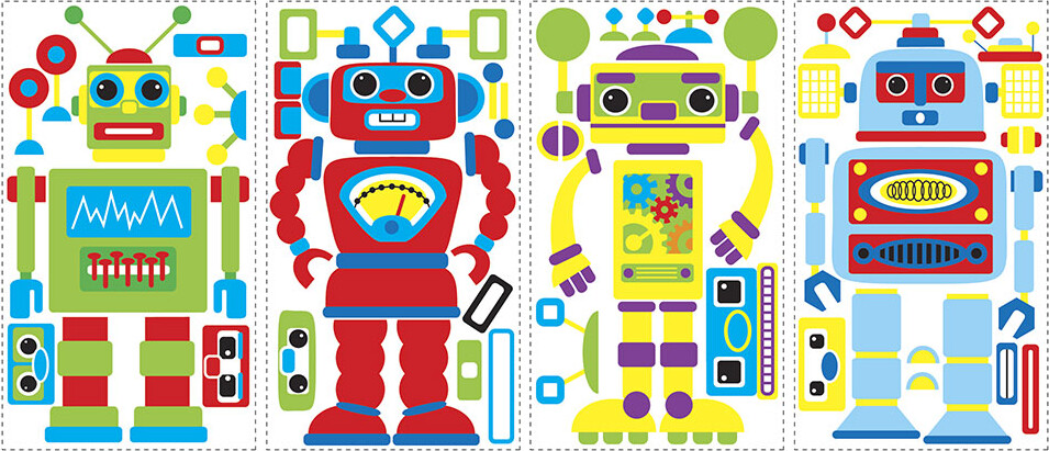 Roommates Decor - Byg Din Egen Robot - Wallstickers