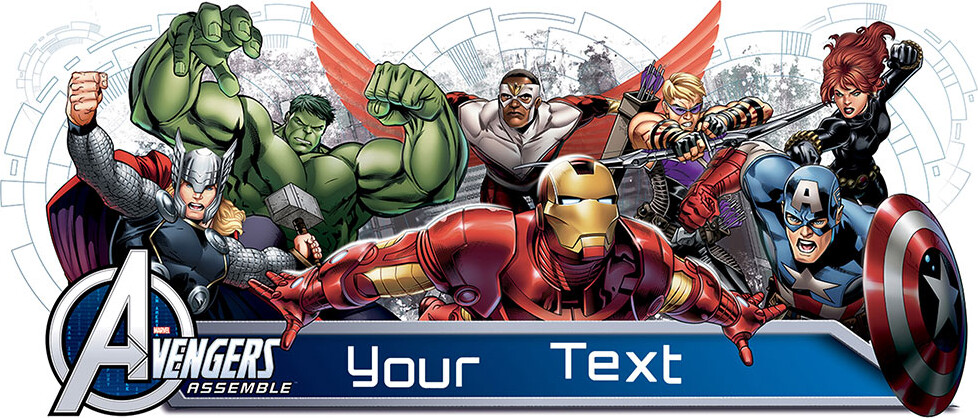 Roommates Decor - Avengers Med Alfabet - Wallstickers - Stor