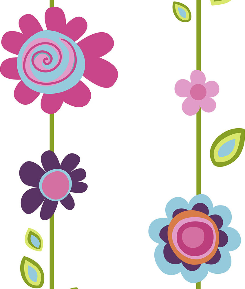 Roommates Decor - Blomster Striberr - Wallstickers - Stor