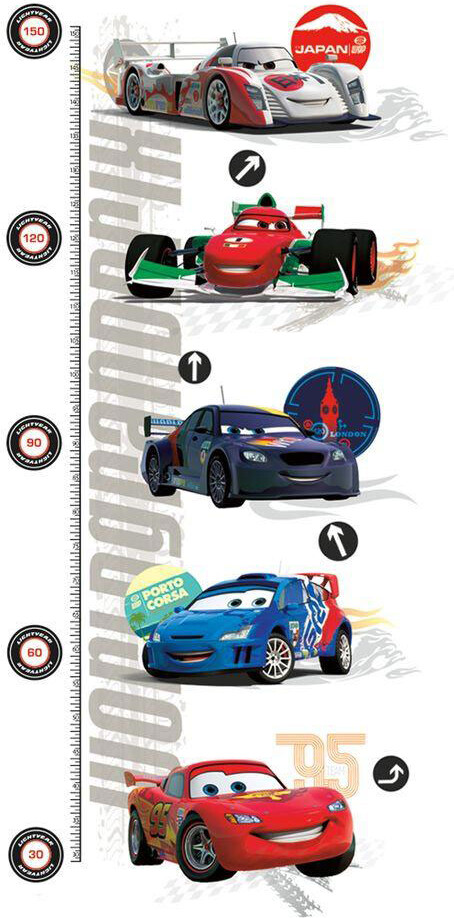 Roommates Decor - Cars 2 - Højdemåler Wallstickers