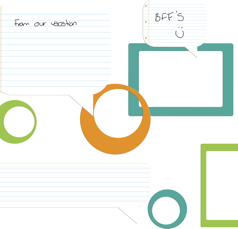 Roommates Decor - Wallstickers - Notesblok Whiteboard - Blå-orange