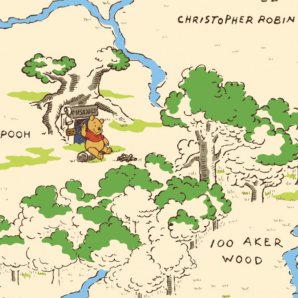 Roommates Decor - Peter Plys Og 100 Meter Skoven - Wallsticker