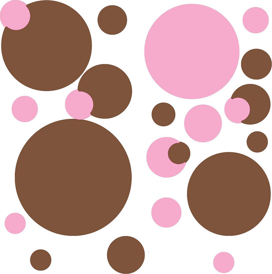 Roommates Decor - Wallstickers - Prikker - Pink Og Brun