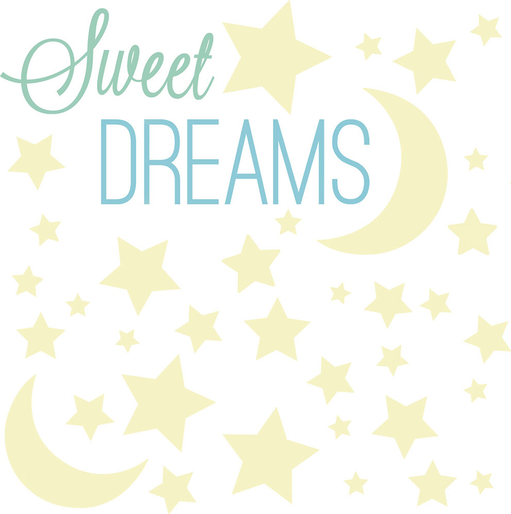 Roommates Decor - Sweet Dreams - Selvlysende - Wallstickers