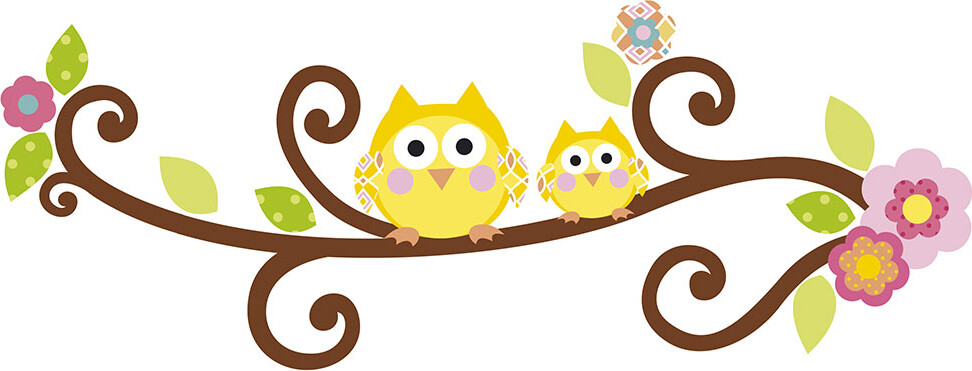 Roommates Decor - Ugler På Gren - Wallstickers