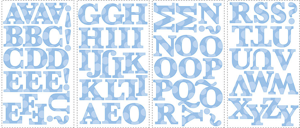 Roommates Decor - Blå Klistermærke Bogstaver - Express Yourself