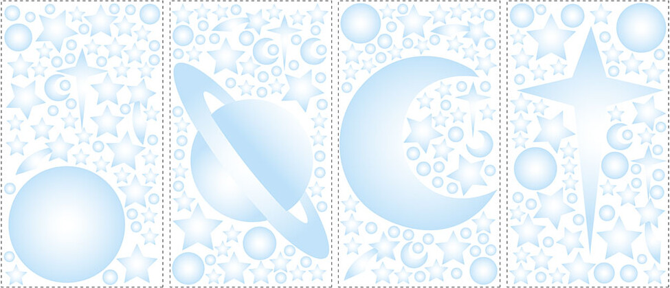 Roommates Decor - Selvlysende Stjerner Og Planeter Til Væg