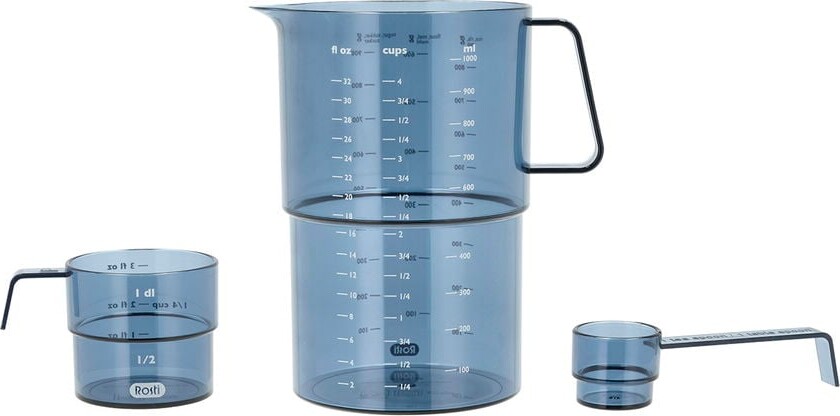 Rosti - Mensura Målekande, Decilitermål Og Måleske - Støvet Blå
