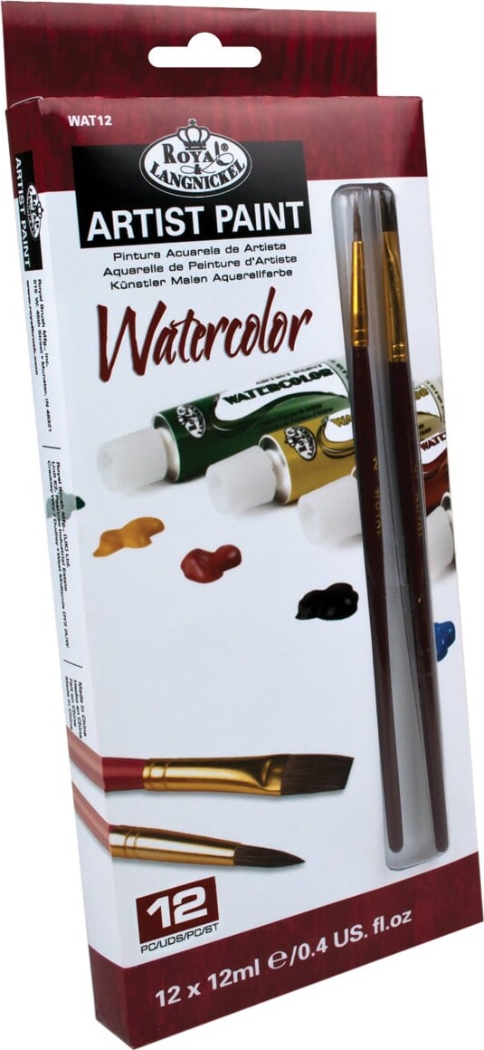 Royal & Langnickel - Watercalor Maling Sæt 12 X 12 Ml Farver Inkl. Pensel