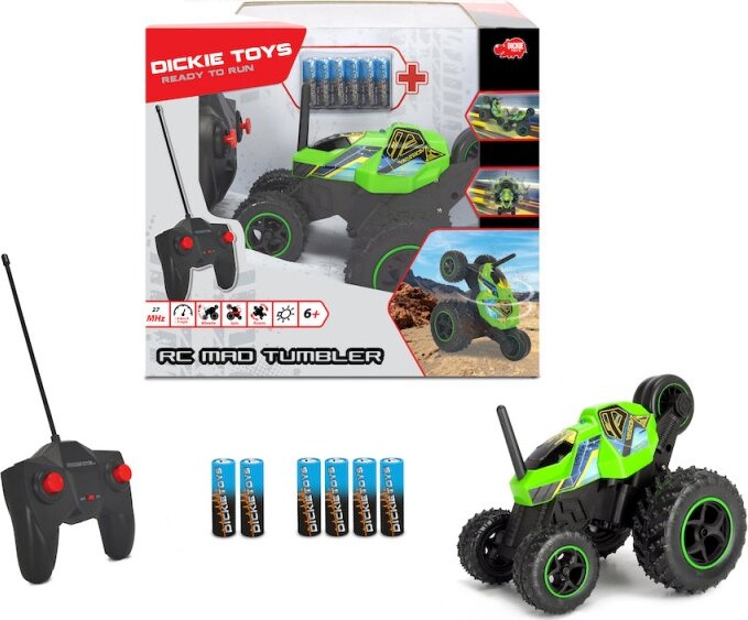 Dickie Toys - Fjernstyret Off-roader Bil - Rc Mad Tumbler - Neon Grøn