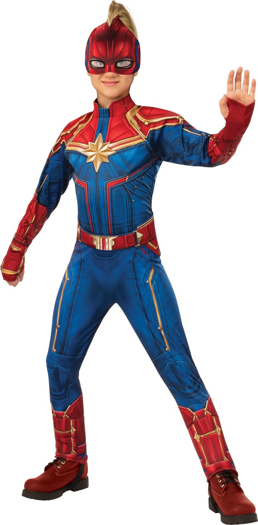 Se Captain Marvel Kostume Til Børn - Deluxe - 116 Cm - Rubies hos Gucca.dk
