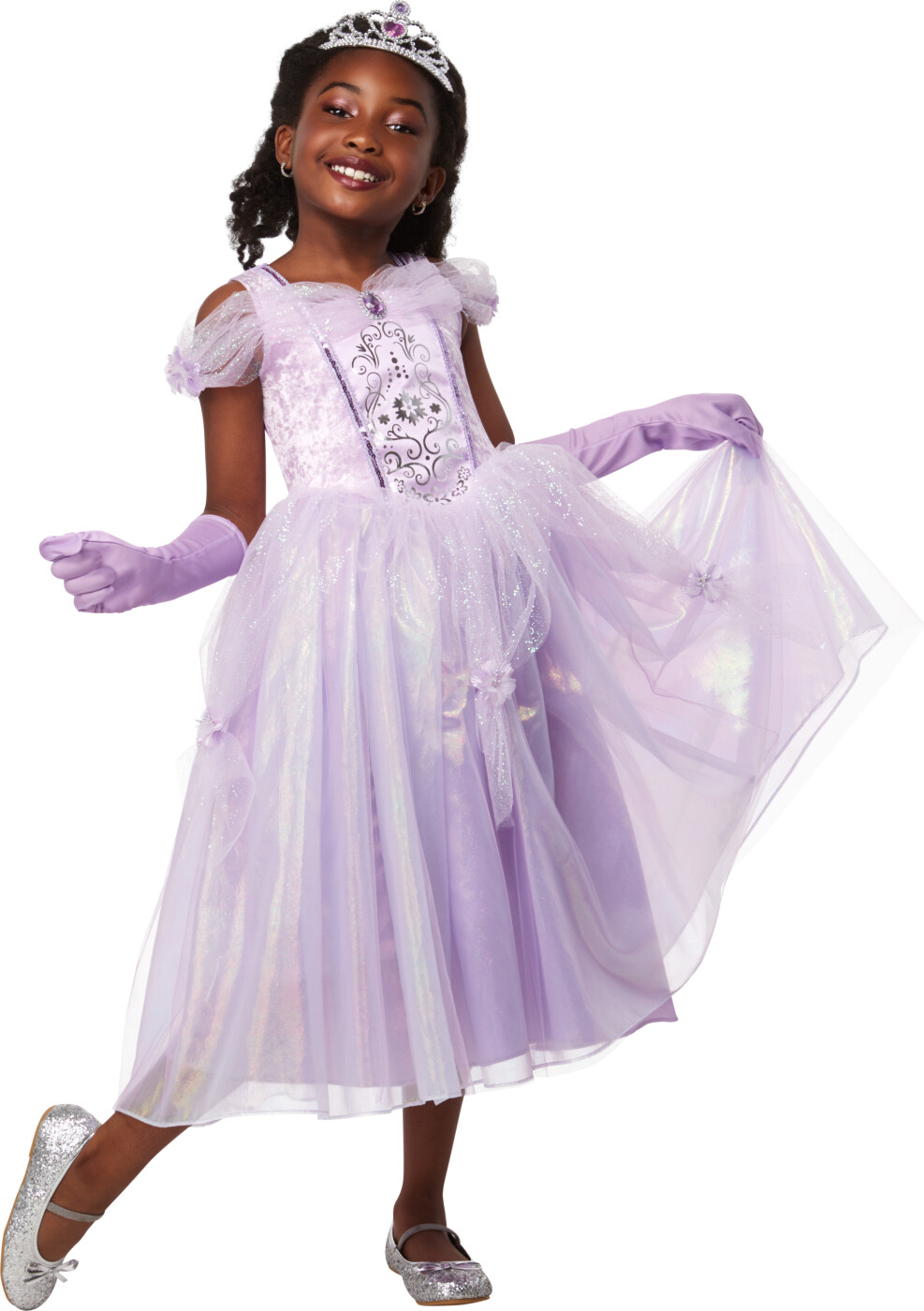 Billede af Prinsesse Kostume Til Børn - Lilla - Deluxe - 5-6 år - Rubies