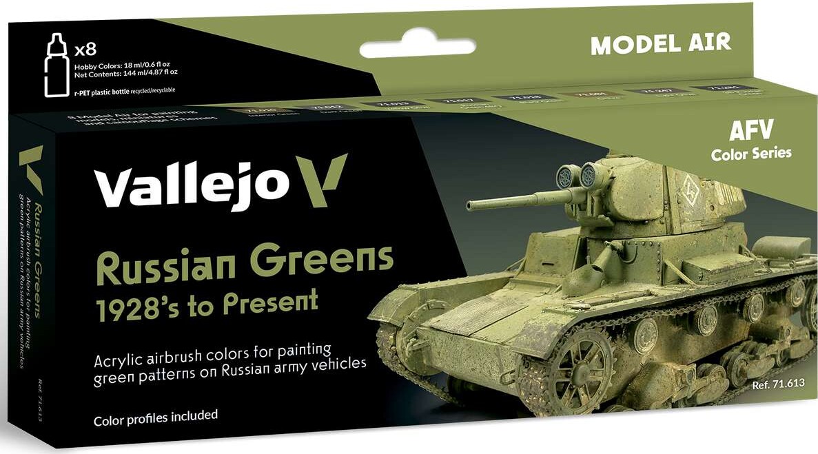 Vallejo 71.613 - Russian Greens - Model Air Afv Color 8x18 Ml