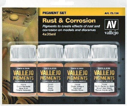 Vallejo - Maling Sæt - Pigments - Rust & Corrosion - 4x35 Ml