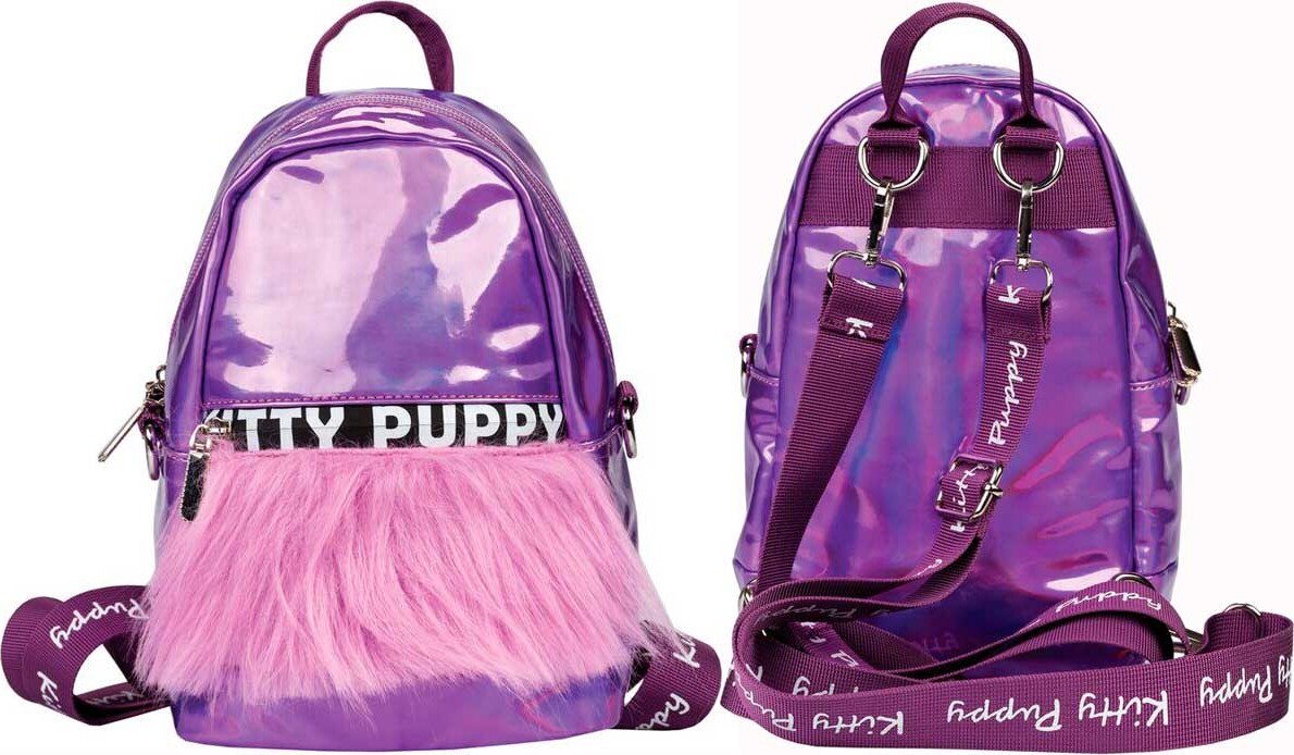 Centrum - Kitty Puppy Rygsæk Til Teenager - Lilla - 24x15x11 Cm