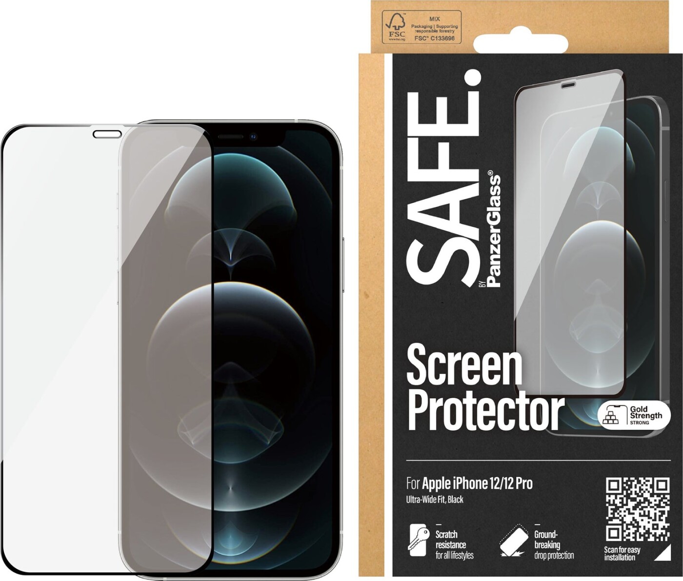 Safe By Panzerglass - Screen Protector Apple Iphone 12 - 12 Pro - Edge-to-edge