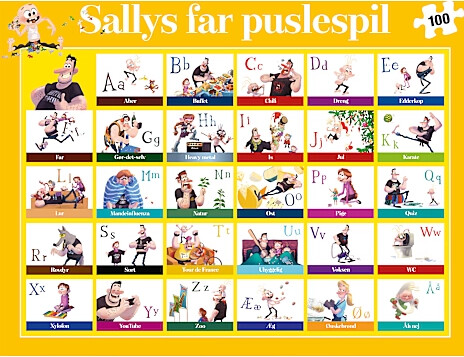 Sallys Far - Abc-puslespil, 100 Brikker