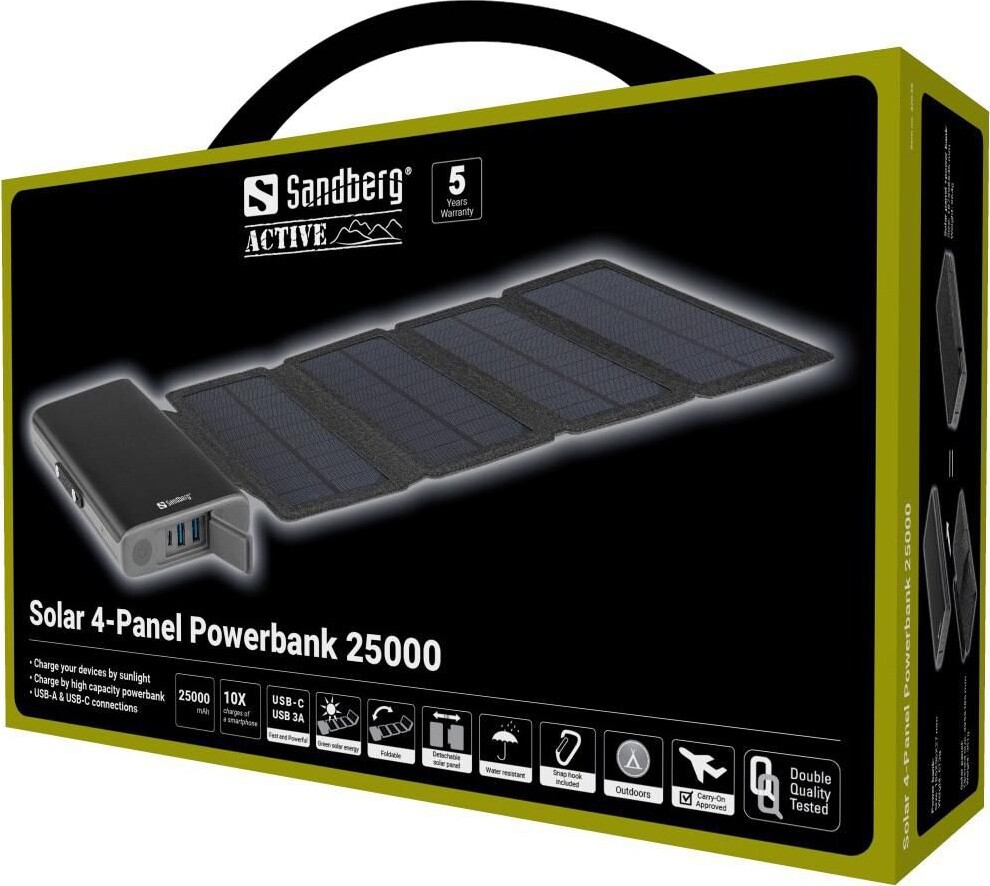 Billede af Sandberg - Solar 4-panel Powerbank 25.000 Mah hos Gucca.dk