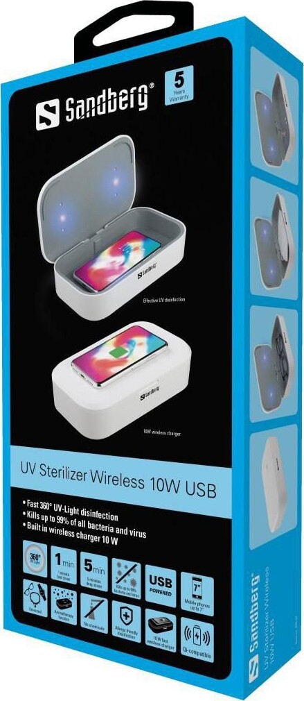 Se Sandberg - Uv Sterilizer Wireless 10w Usb hos Gucca.dk