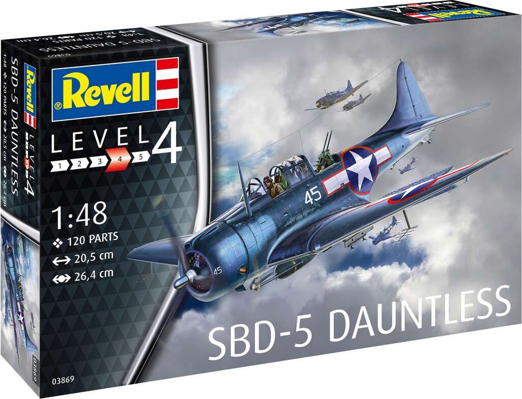 Revell - Sbd-5 Dauntless Fly Byggesæt - 1:48 - Level 4 - 03869