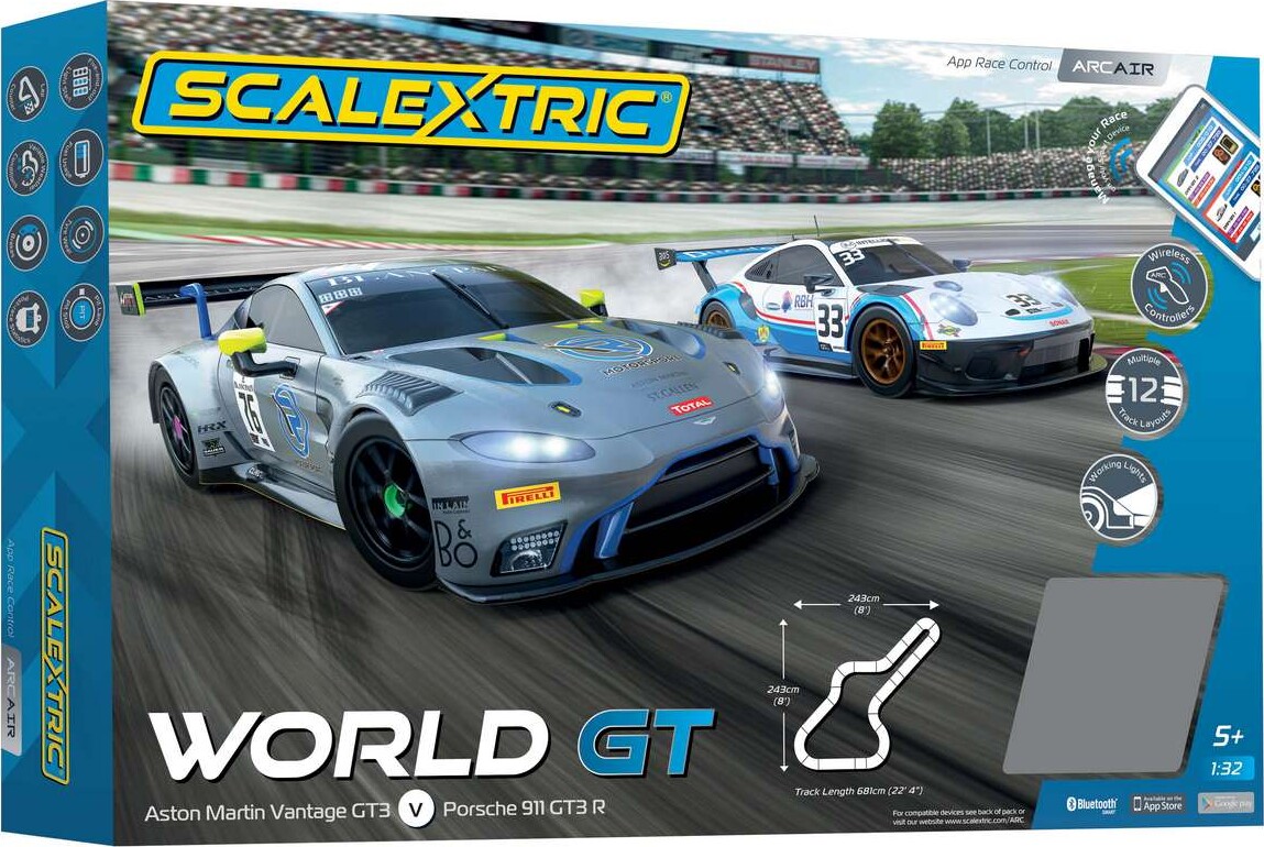 Scalextric Racerbane - Arc Air World Gt - Porsche Vs Aston Martin - 1:32 - C1434p