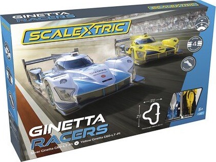 Scalextric - Ginetta Racers Racerbane Sæt - Silver Vs Yellow - C1412p