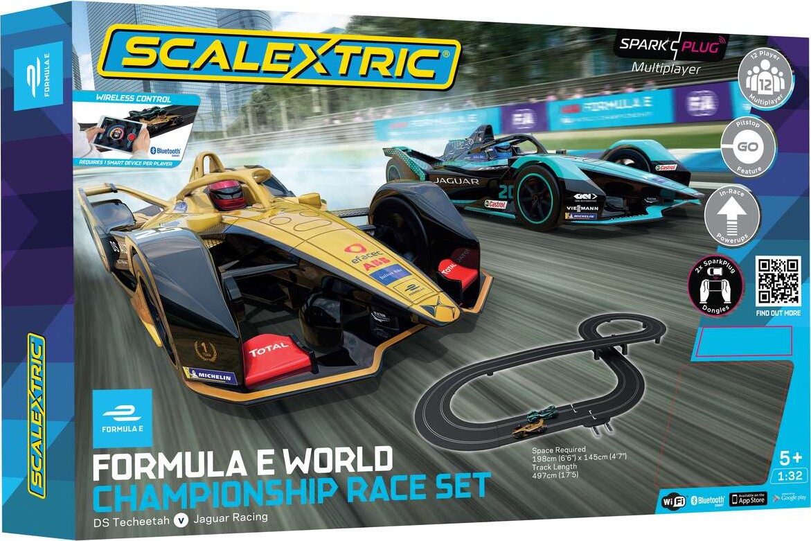 Billede af Scalextric Spark Plug - Formula E Racerbane Sæt - Ds Techeetah Vs Jaguar Racing - 1:32 - C1423p