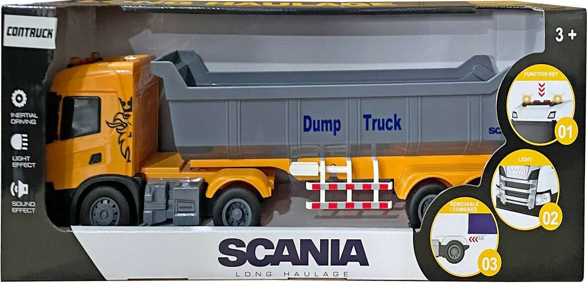 Scania Lastbil M/åbent Lad, Lys & Lyd, 41x9,5x11,5 - Contruck