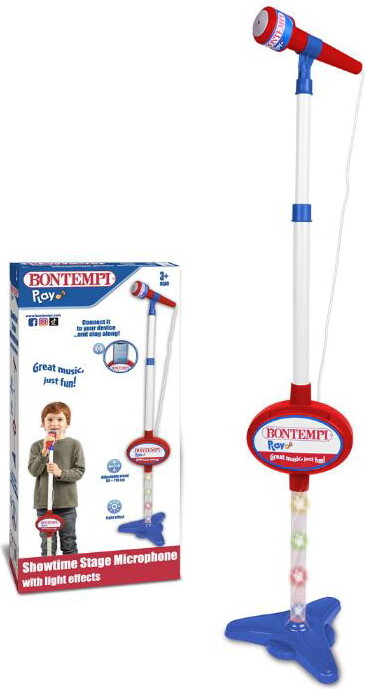 Scenemikrofon Med Lyseffekt - Justerbart Stativ