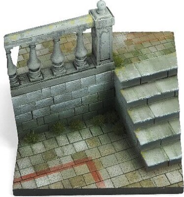 Vallejo Scenics - City Stairs Diorama - Sc010 - 7x7 Cm