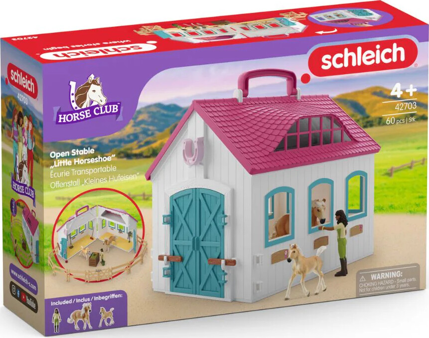 Schleich - åben Hestestald Figur Legesæt - Lille Hestesko - 42703