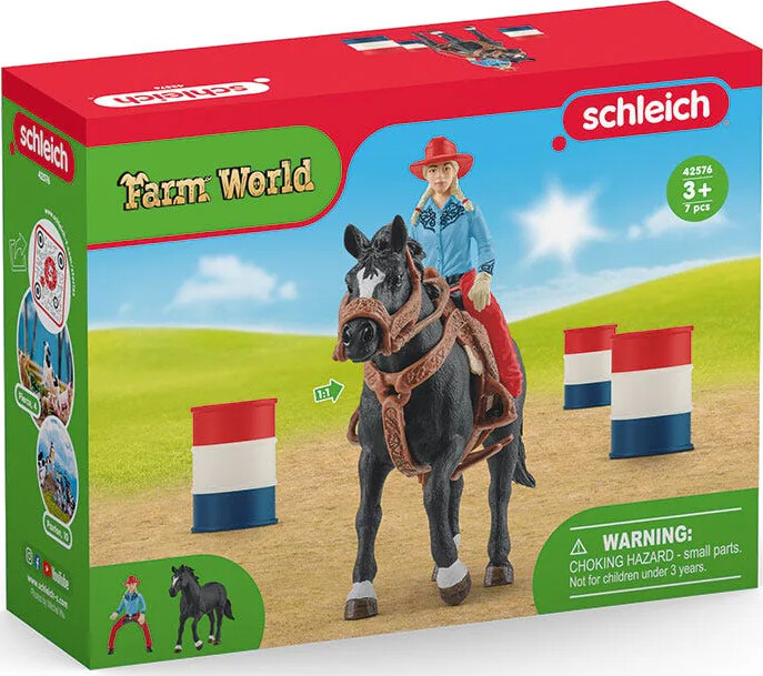 Schleich Farm World - Barrel Racing Med Cowgirl - 42576