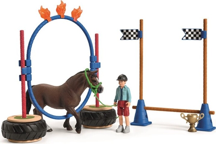 Schleich Farm World - Agility Træning Med Hest Og Rytter - 42482