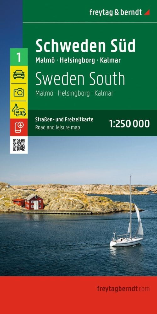 Schweden Süd - Sweden South Blad 1: Malmö - Helsingborg - Kalmar - English book