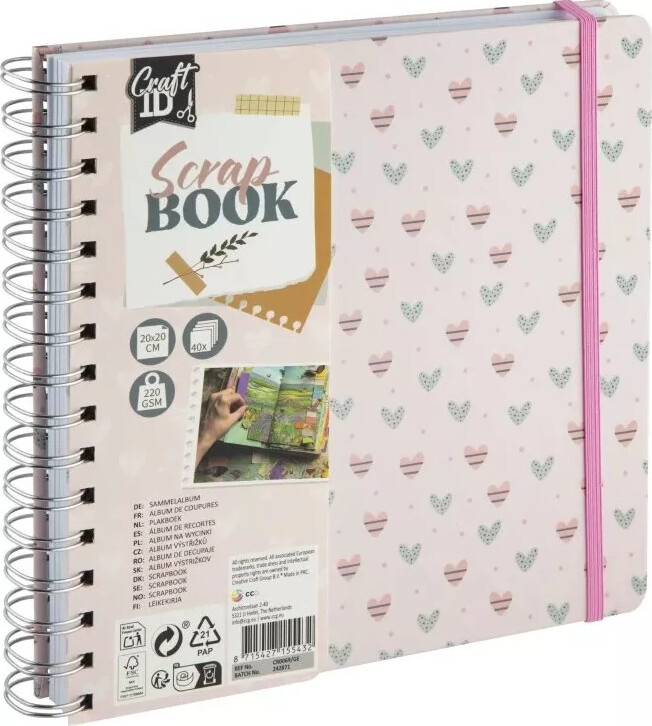 Scrapbog - 20,5 X 20,5 Cm - 80 Sider