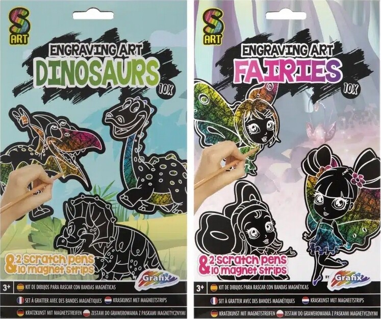 Skrabebilleder Til Børn - Inkl. Magnet Strips - 10 Stk - Assorteret