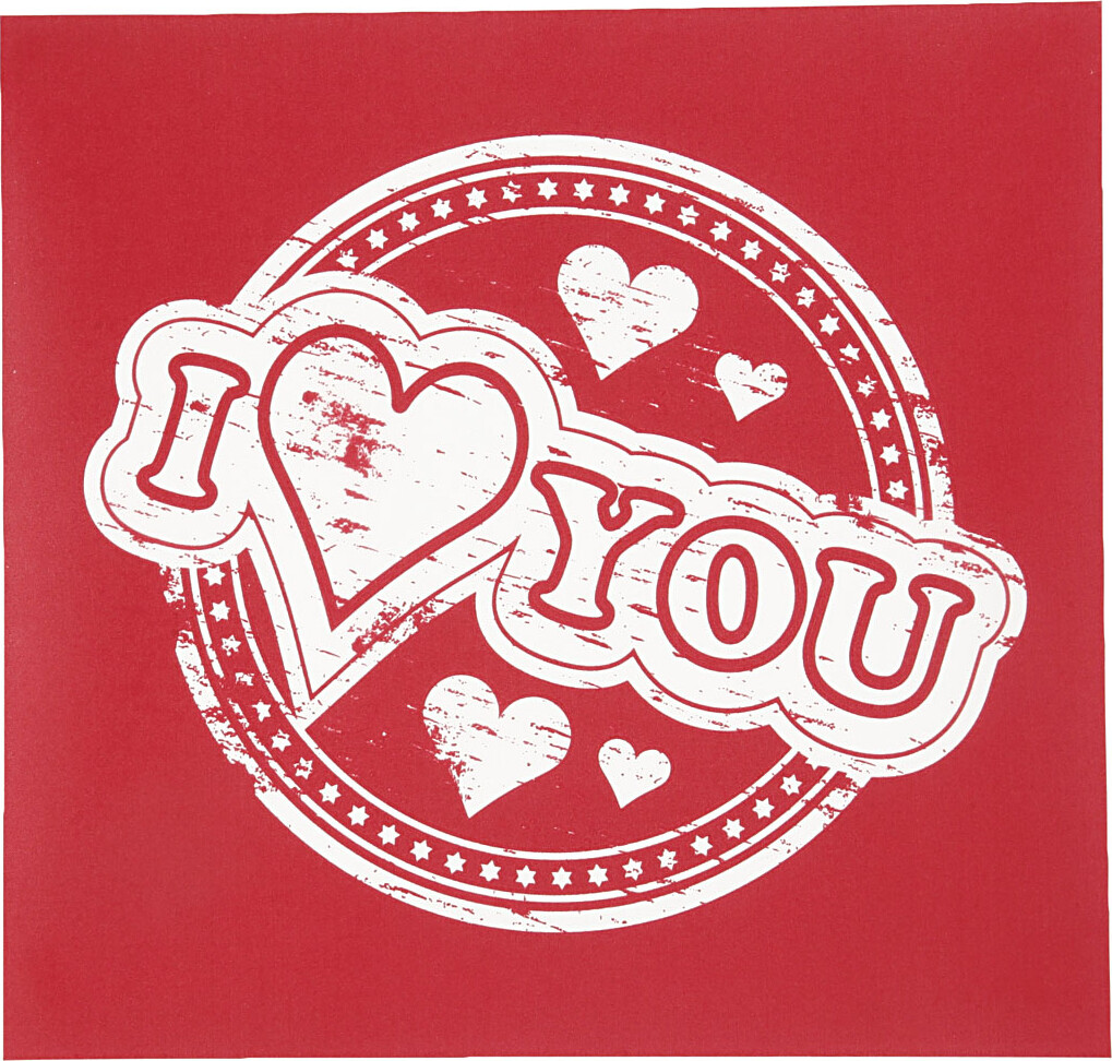 Billede af Screen Stencil - I Love You - 20x22 Cm - 1 Ark