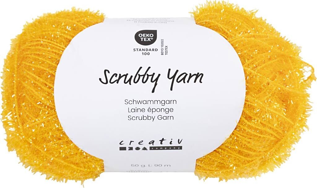 Scrubby Garn - L 90 M - Gul - 50 G