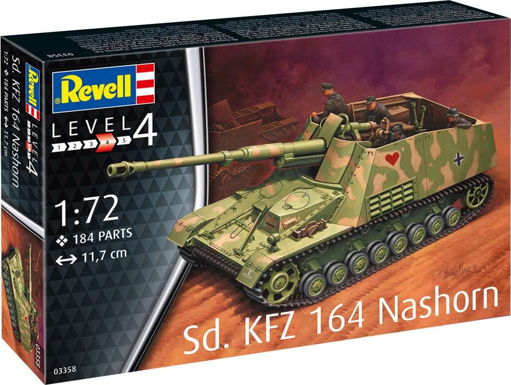 Revell - Sd.kfz. 164 Nashorn Modeltank - 1:72 - Level 4 - 03358