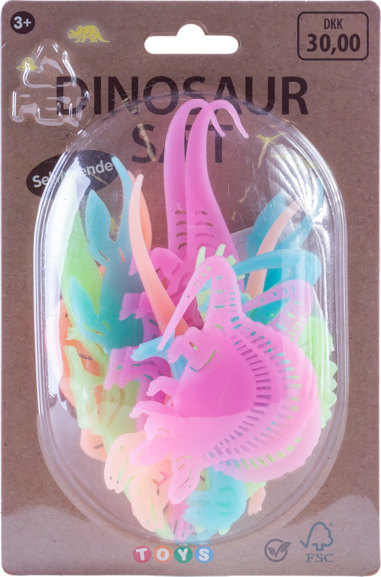 Selvlysende Dinosaur Figurer - 17 Stk.