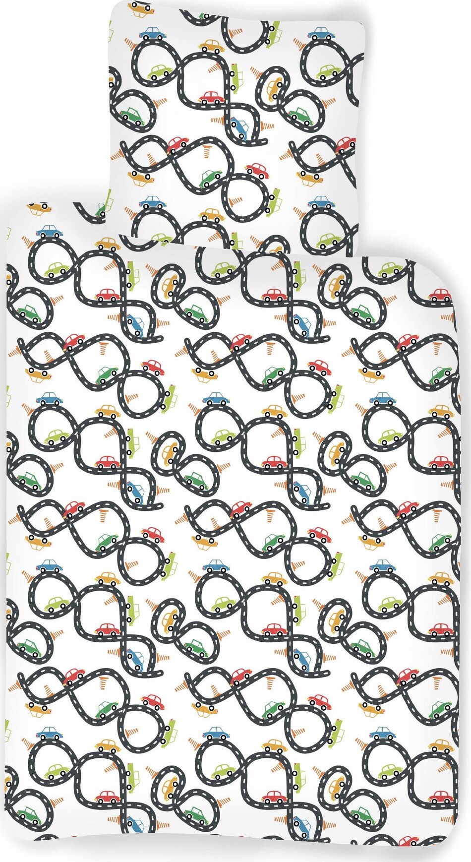 Brandmac - Bilræs Sengetøj - 100x140 Cm - Junior Str.
