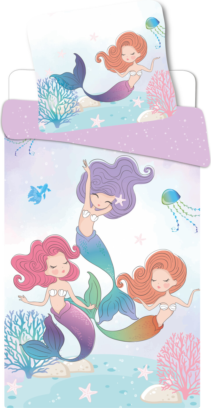 Havfrue Sengetøj - 140x200 Cm - Voksen Str.