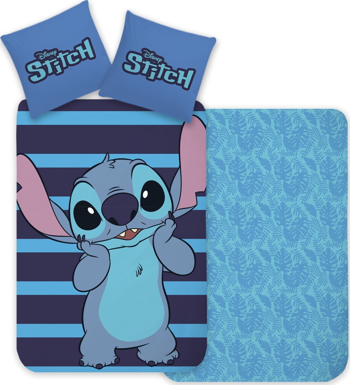 Stitch Sengetøj - 140x200 Cm - Voksen Str. - Blå