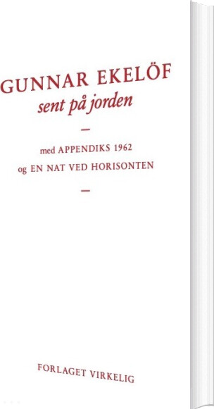 Billede af Sent På Jorden - Gunnar Ekelöf - Bog