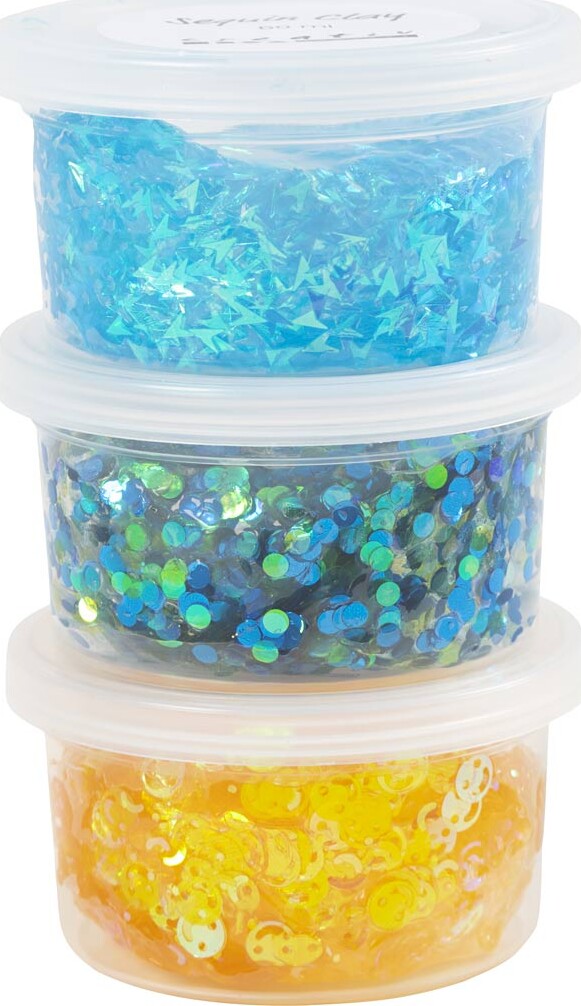 Sequin Clay - Blå/grøn Harmoni - 3x60 G