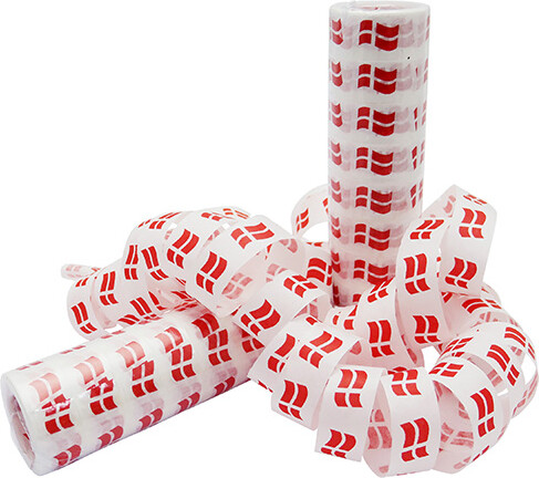 Serpentiner - 2 Ruller Hvid Med Flag - Scanseason