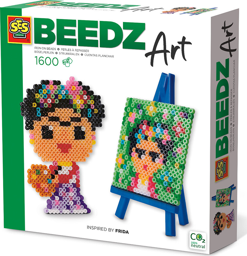 Perler Og Perleplade Sæt - Frida - Ses Creative - Beedz Art