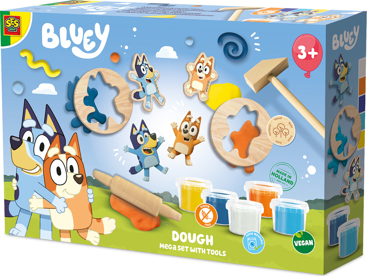 Ses Creative - Bluey - Modellervoks - Megasæt 5 X 90 G